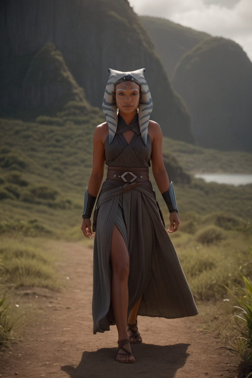 00019-3943215814-cinematic film still ahsoka tano thunderous clap wearing wrap top, pleated skirt, and block heel sandals at the wandering isles,.png